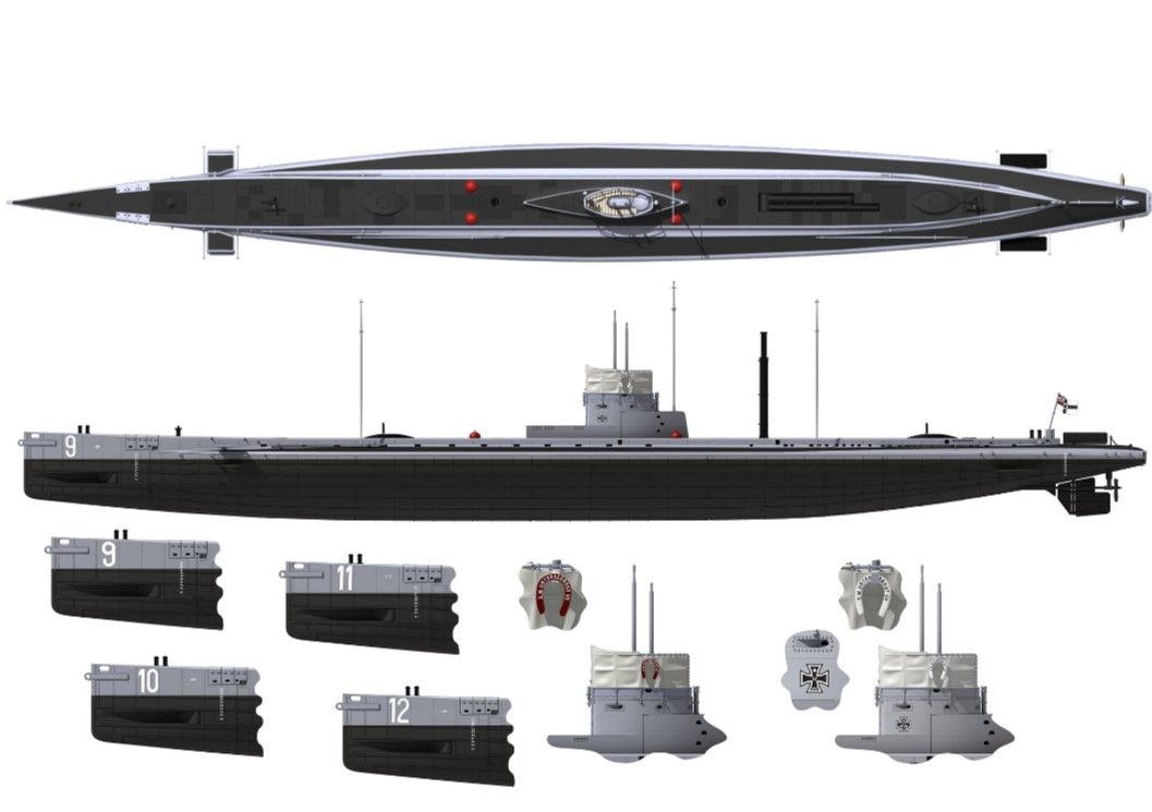Das Werk DW72001 SM U-boat 9 1/72 Scale Plastic Model Kit