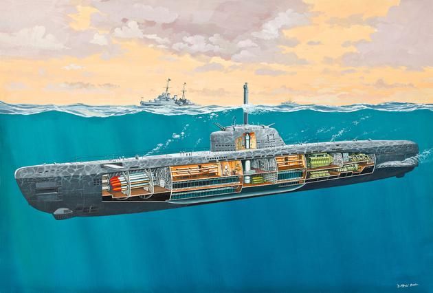 Revell 1/144 Type XXI U-Boat with Interior model kit