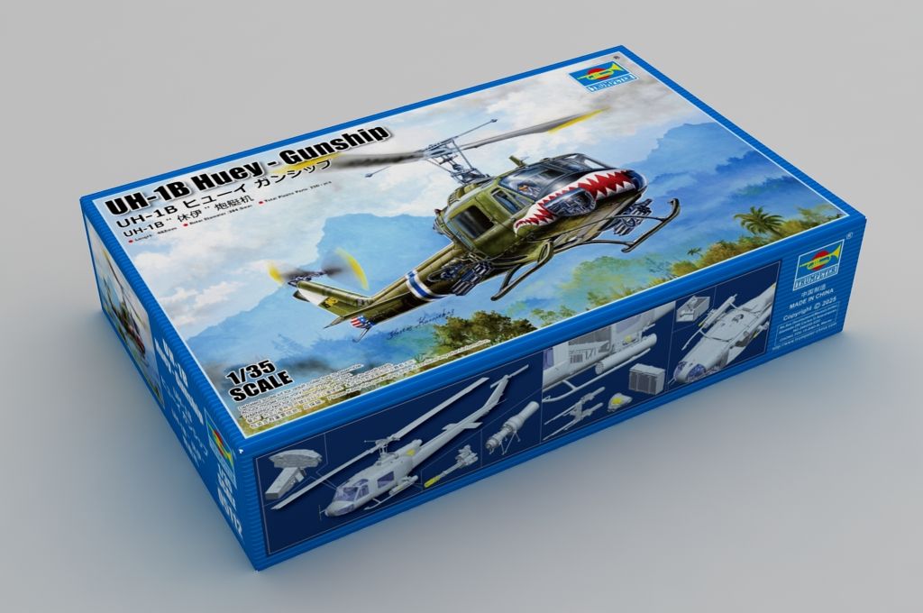 Trumpeter 1/35 Bell UH-1B Huey Gunship plastic model kit