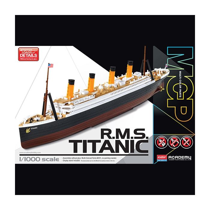 multi Color Parts Titanic Mcp 1:1000 Academy R.m.s Plastic Model Kit 
