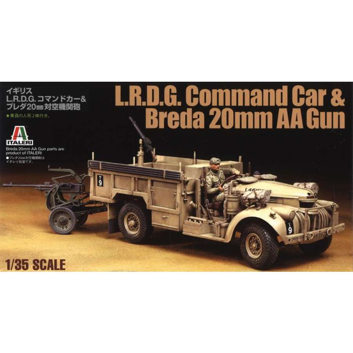 Details about   1/35 Tamiya British L.R.D.G Command Car & Breda 20mm AA Gun #89785 