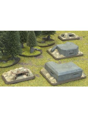 Battlefront XBX02 Defenses: Machine Gun Bunkers (4) for Tabletop Gaming