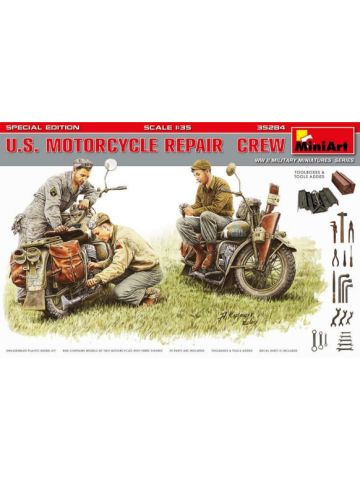 MiniArt 35284 WWII US Motorcycle Repair Crew Special Edition 1/35 Scale Kit