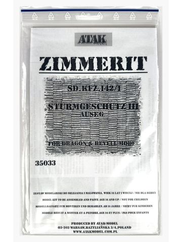 Atak Model 35083 Zimmerit Coating for King Tiger Henschel Turret 1/35 Scale Detail Set