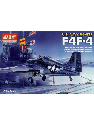 Academy 12451 US Navy Grumman F4F-4 Wildcat 1/72 Scale Plastic Model Kit