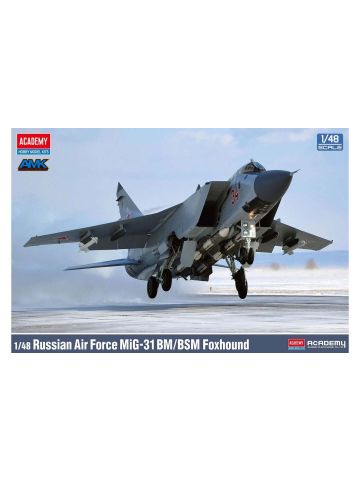 Academy 12364 Russian Air Force MiG-31 BM/BSM 'Foxhound' 1/48 Scale Model Kit