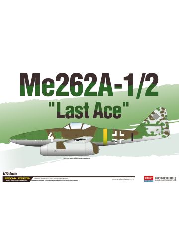 Academy 12542 Messerschmitt Me262A-1/2 'Last Ace' 1/72 Scale Plastic Model Kit