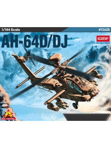 Academy 12625 AH-64D/DJ Apache Attack Helicopter 1/144 Scale Plastic Model Kit
