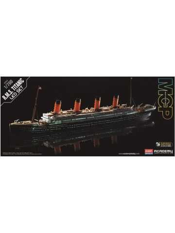 Academy 14220 RMS Titanic 1/700 Scale Plastic Model Kit with LED Lighting Set
