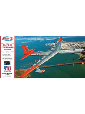 Atlantis H205 USAF B-36 Peacemaker Bomber 1/184 Scale Plastic Model Kit