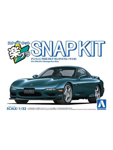 Aoshima 06555 #04-MB Efini FD3S RX-7 Blue 1/32 Scale Snap Together Model Kit