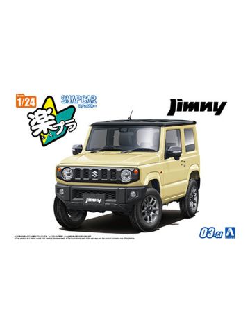Aoshima 06597 #03-CI JB64 Jimny 2018 Ivory 1/24 Scale Snap Together Model Kit