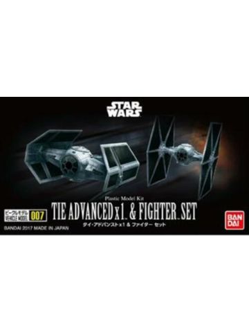 Bandai 214502 Star Wars TIE Advanced X1 & TIE Fighter 1/144 Scale Model Kits