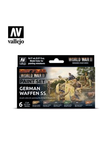 Vallejo 70207 WWII German Waffen-SS Paint Set (6 Colors) 17ml Bottles