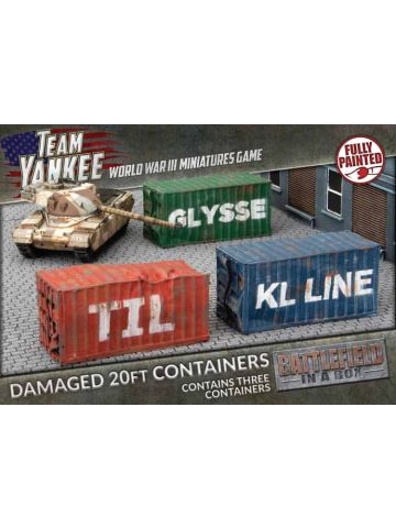 Battlefront BB254 Modern 20 ft Shipping Containers Damaged (3) Gaming Terrain