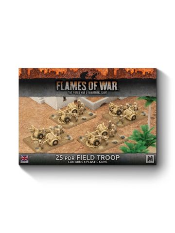 Flames of War BBX33 Mid War 25pdr Field Troop (4 Howitzers) Gaming Miniatures