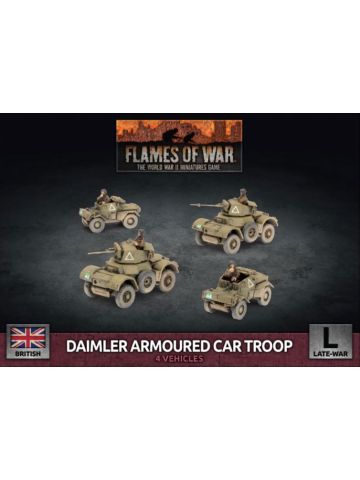 Flames of War BBX61 Daimler Armored Car Troop (2) Plastic Gaming Miniatures