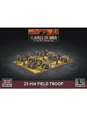 Flames of War BBX63 25 Pdr Field Troop (4 Guns) Plastic Gaming Miniatures