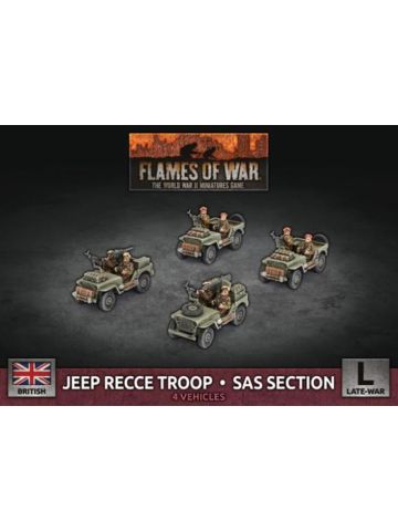 Flames of War BBX73 Jeep Recce Troop/SAS Section (4 Vehicles) Gaming Miniatures