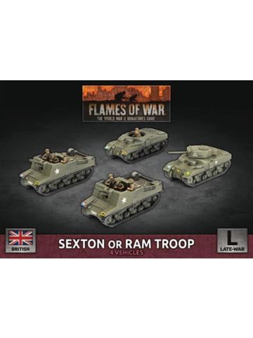 Flames of War BBX76 Sexton or Ram Troop (4 Vehicles) Plastic Gaming Miniatures