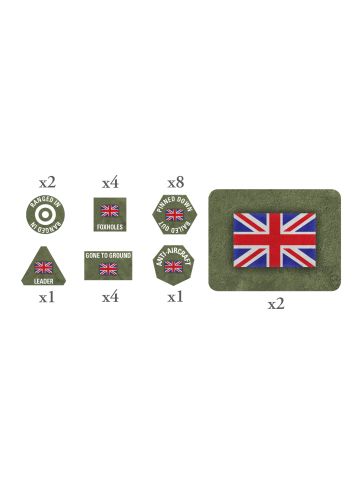 Flames of War BR909 British Early War Tokens & Objectives