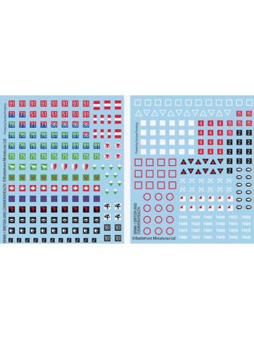 Flames of War BR945 British and Commonwealth Decals for Gaming Miniatures