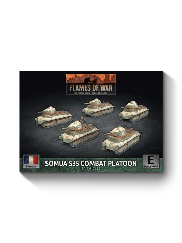 Flames of War FRX10 S-35 Somua Tank Platoon (5 Tanks) Plastic Gaming Miniatures