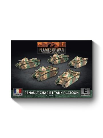 Flames of War FRX11 Char B1 bis Tank Platoon (5 Tanks) Plastic Gaming Miniatures
