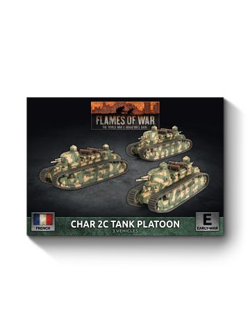 Flames of War FRX17 Char 2C Tank Platoon (3 Tanks) Gaming Miniatures