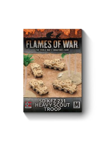 Flames of War GBX100 Mid War Sd Kfz 231 Heavy Scout Troop (4) Gaming Miniatures