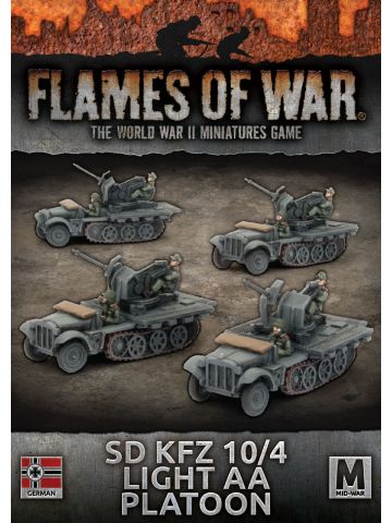 Flames of War GBX111 Mid-War Sd Kfz 10/4 Light AA Platoon (4) Gaming Miniatures