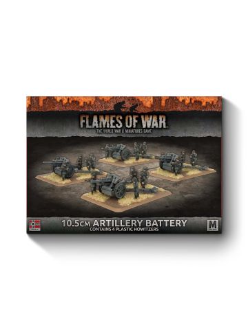 Flames of War GBX117 Mid War 10.5cm Artillery Battery (4) Gaming Miniatures