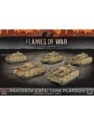 Flames of War GBX121 Panzer IV Late Platoon Mid-War (5 Tanks) Gaming Miniatures
