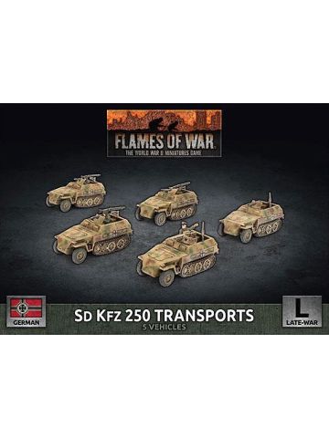 Flames of War GBX129 Sd Kfz 250 Reconnaissance (5 Vehicles) Gaming Miniatures