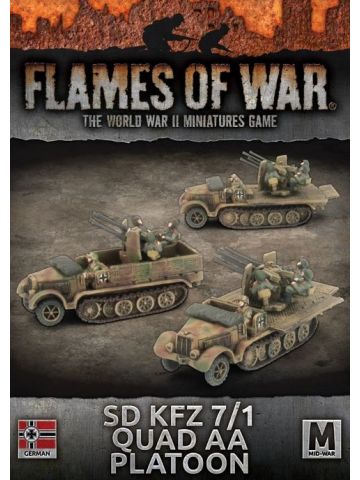 Flames of War GBX134 Sd Kfz 7/1 Quad AA Platoon Mid-War (3 Vehicles) Miniatures