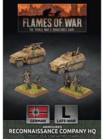 Flames of War GBX150 Armoured Recon Company HQ Late War (2 Tanks & 6 Figures)
