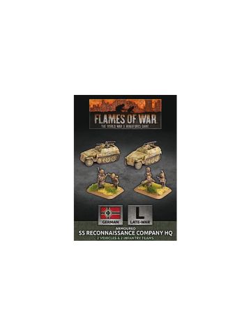 Flames of War GBX153 Armored SS Reconnaissance Company HQ Gaming Miniatures