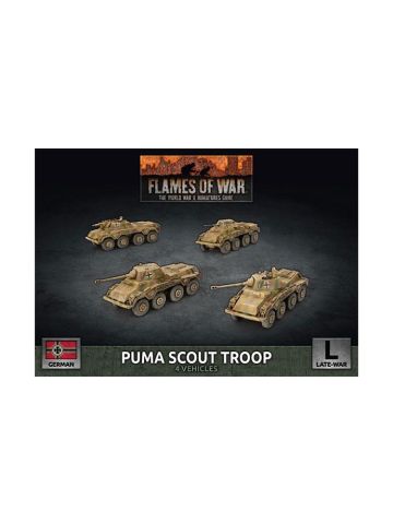 Flames of War GBX172 Puma Scout Troop (4 Vehicles) Plastic Gaming Miniatures