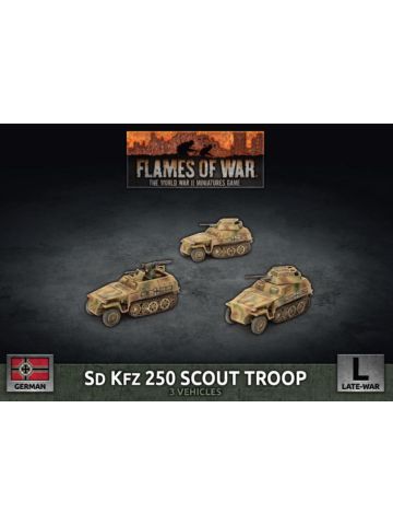 Flames of War GBX176 Sd Kfz 250 Scout Troop Late War (3) Gaming Miniatures
