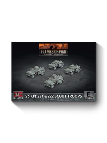 Flames of War GBX201 Sd Kfz 222 / 221 Scout Troop (4) Plastic Gaming Miniatures