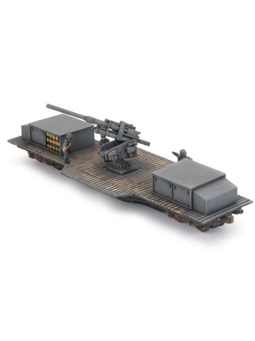 Flames of War GBX87 10.5cm Flak Railway Car Gaming Miniatures