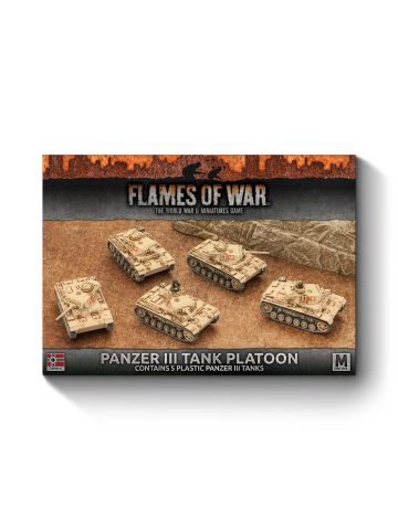 Flames of War GBX96 Mid War Panzer III Platoon (5 Tanks) Gaming Miniatures