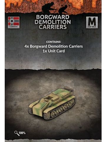 Flames of War GE611 Borgward Demolition Carriers Mid-War (4 Vehicles) Miniatures