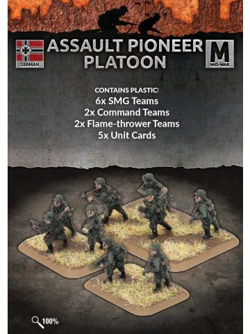 Flames of War GE758 Assault Pioneer Platoon (34 Figures) Gaming Miniatures