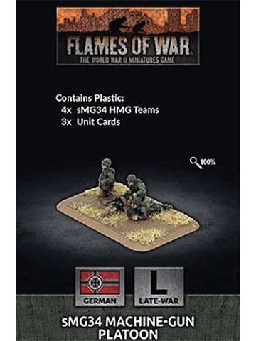 Flames of War GE784 MG34 Machine-gun Platoon (4 Guns) Plastic Gaming Miniatures