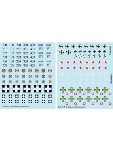 Flames of War GE943 Axis Allies Decals for Flames of War Gaming Miniatures