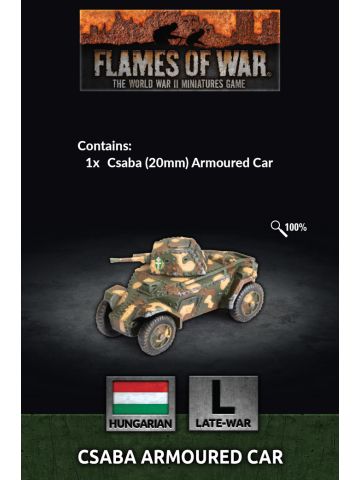 Flames of War HU300 Hungarian Csaba Armoured Car Gaming Miniature