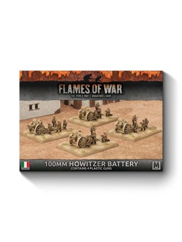 Flames of War IBX12 Mid War 100mm Howitzer Battery (4) Plastic Gaming Miniatures
