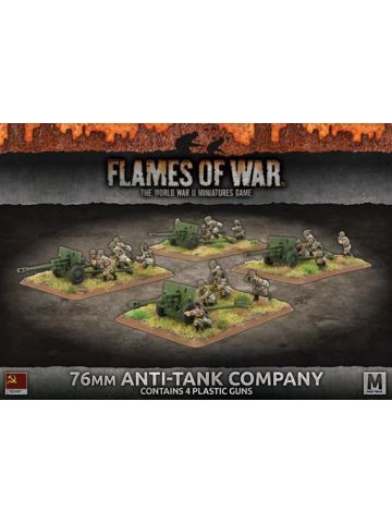 Flames of War SBX48 76mm Anti-Tank Company (4 Guns) Plastic Gaming Miniatures