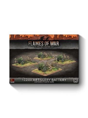 Flames of War SBX49 Mid War 122mm Artillery Battery (4) Gaming Miniatures